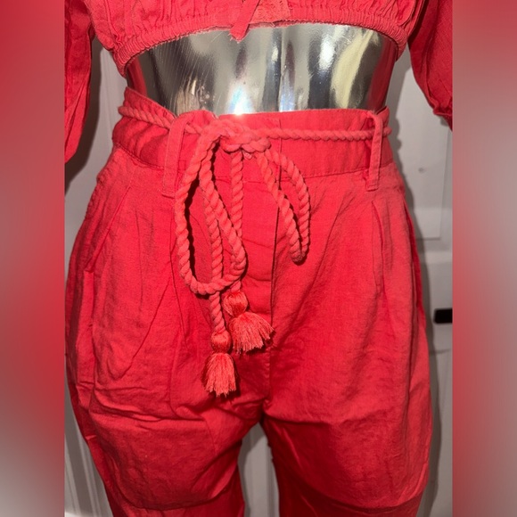 Free People Linen blend Crop Top & Pants Set small - Picture 13 of 16